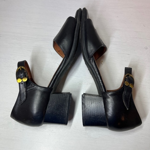 Beautifeel Black Leather Block Heel Stuart Toe Sandal - Picture 5 of 9